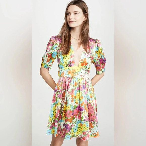 NWT Les Reveries Gigi Mini Dress Kaleidoscope Garden
White - Picture 5 of 14